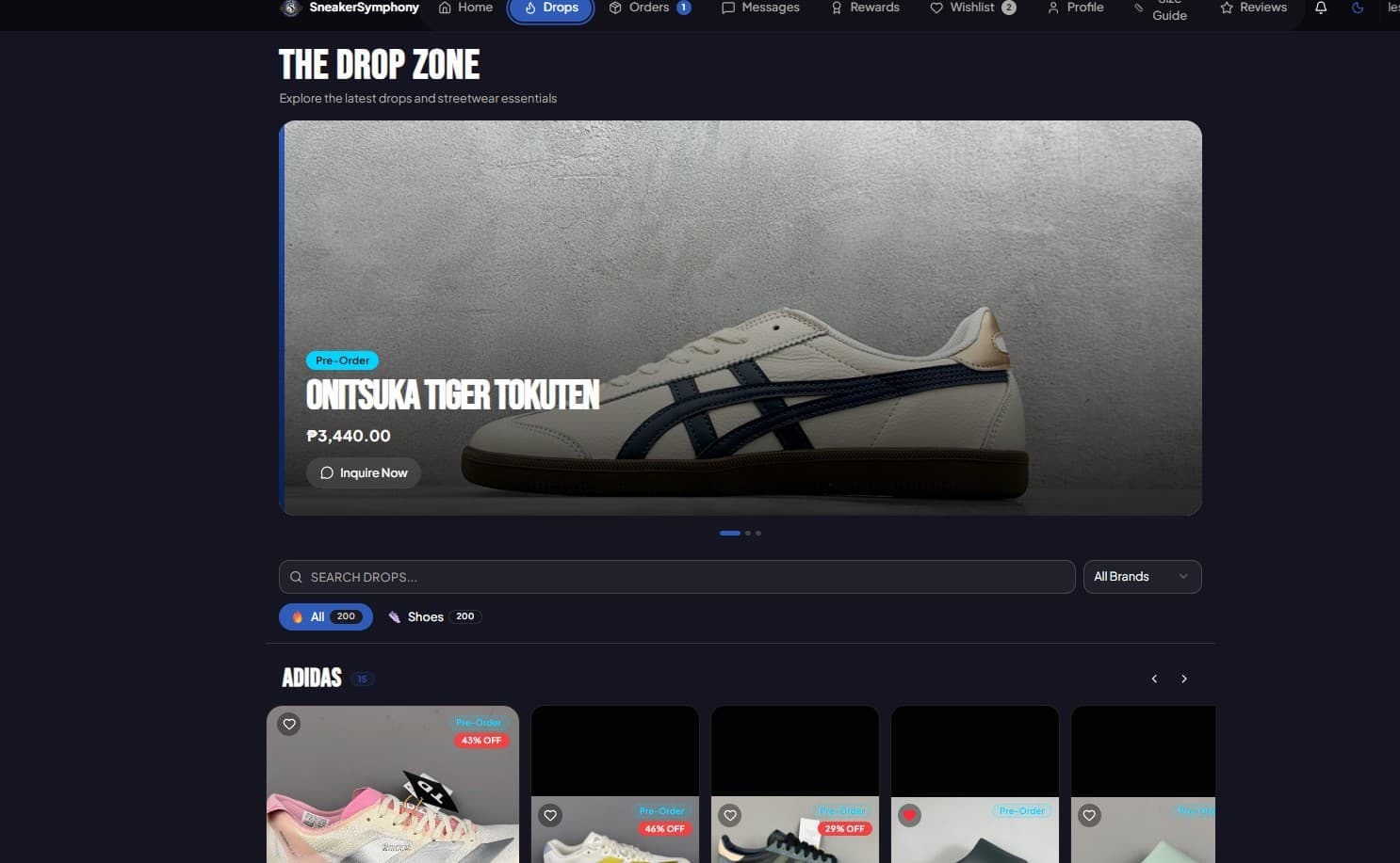 Curated drops, brand-grouped, pre-order ready